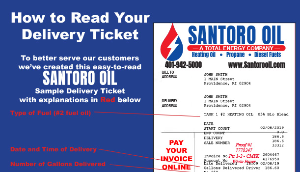 Santoro Oil sample bioHeat delivery ticket