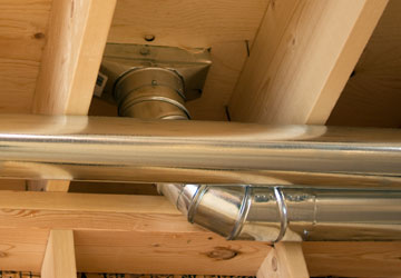 Ductwork for central air conditioning running through a home