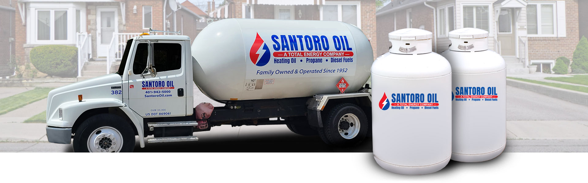 Santoro delivering propane to a homeowner in RI or MA